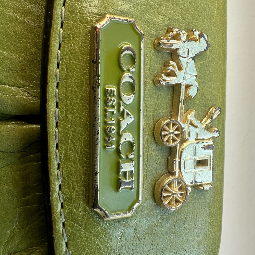 Coach Olive Green Leather Wallet